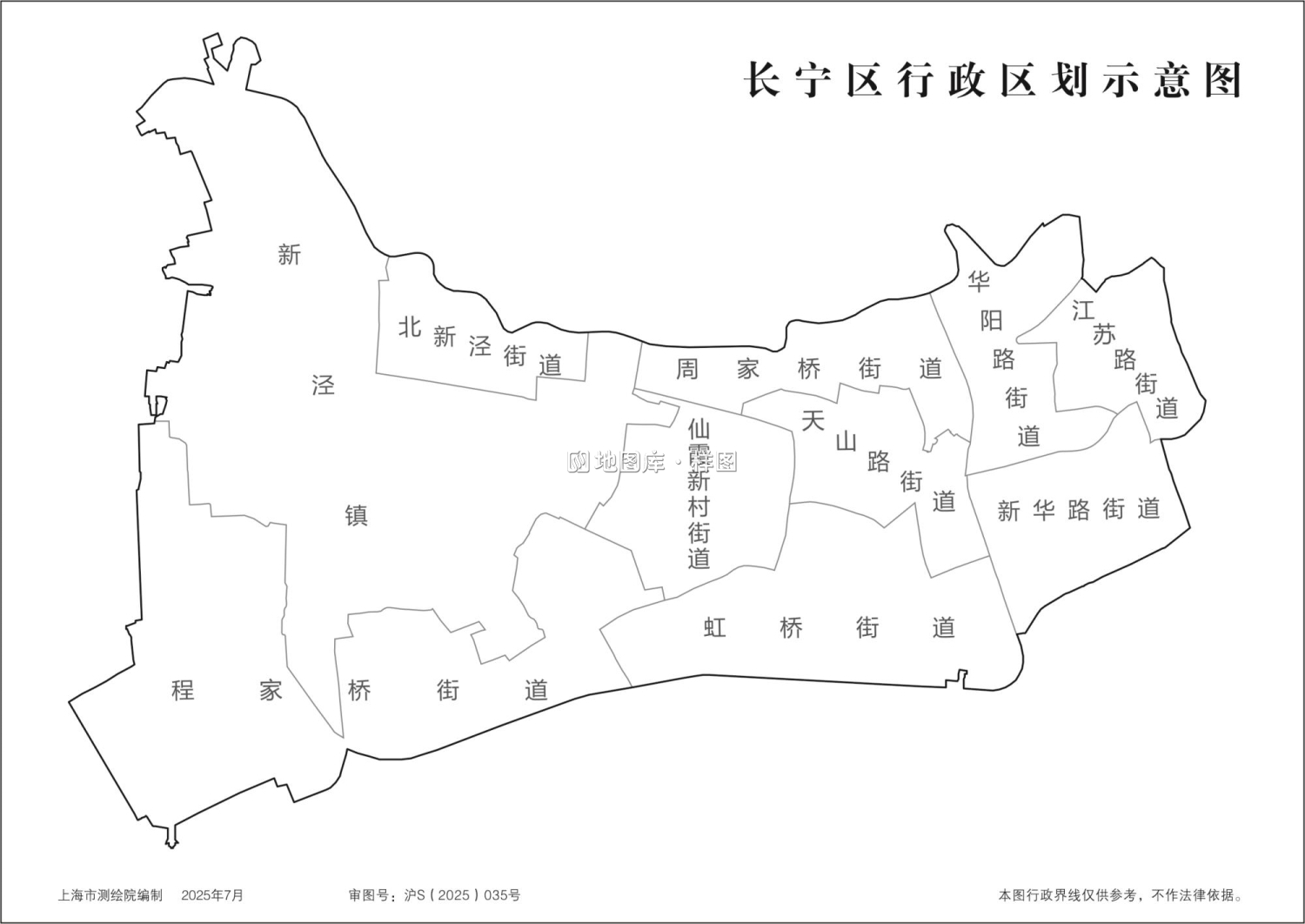 上海长宁区行政区划示意地图_图1