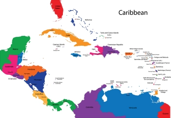 加勒比海地区矢量位置地图（英文）