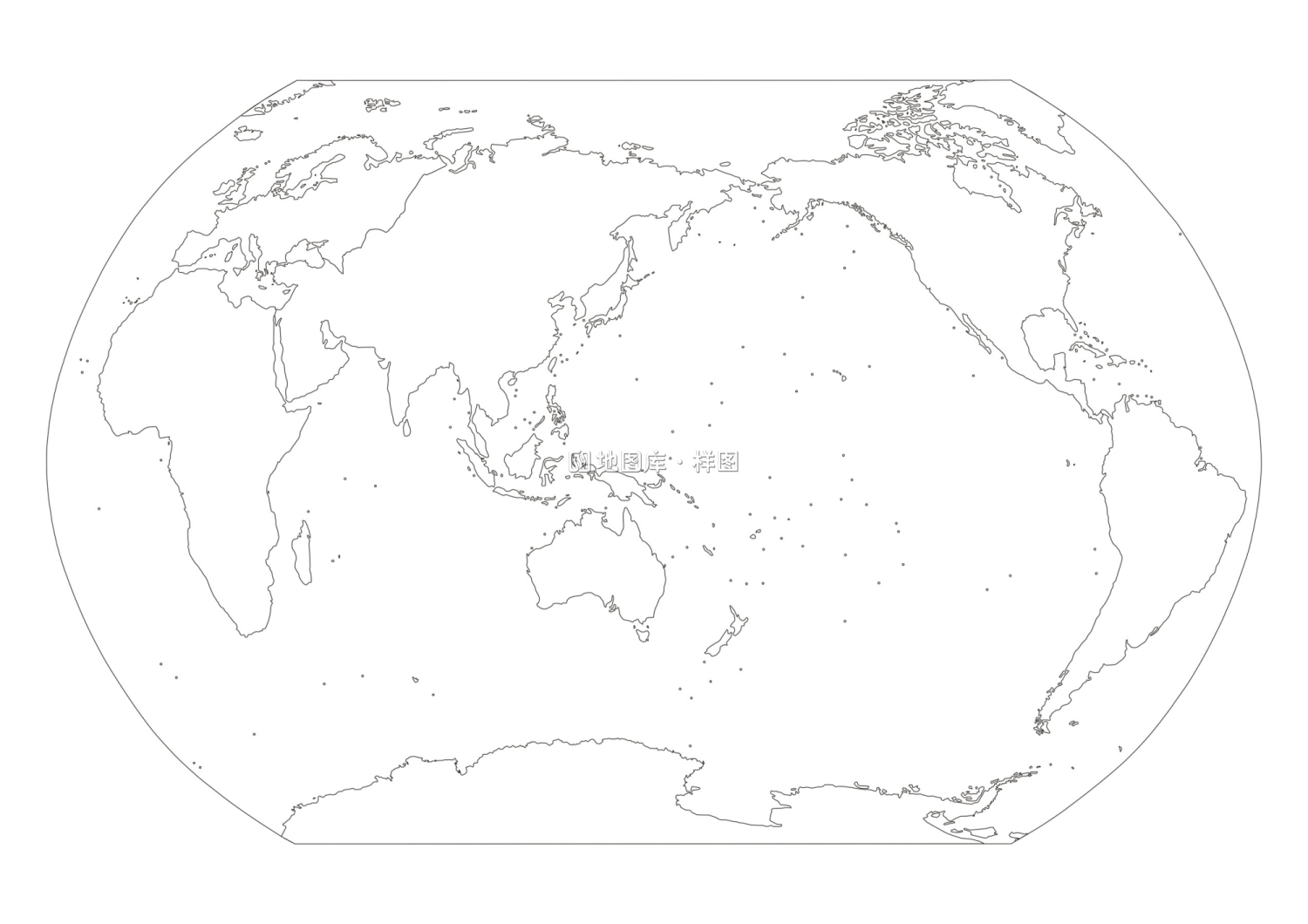 世界地图纯空白版:用于手抄小报手绘模板等_图1