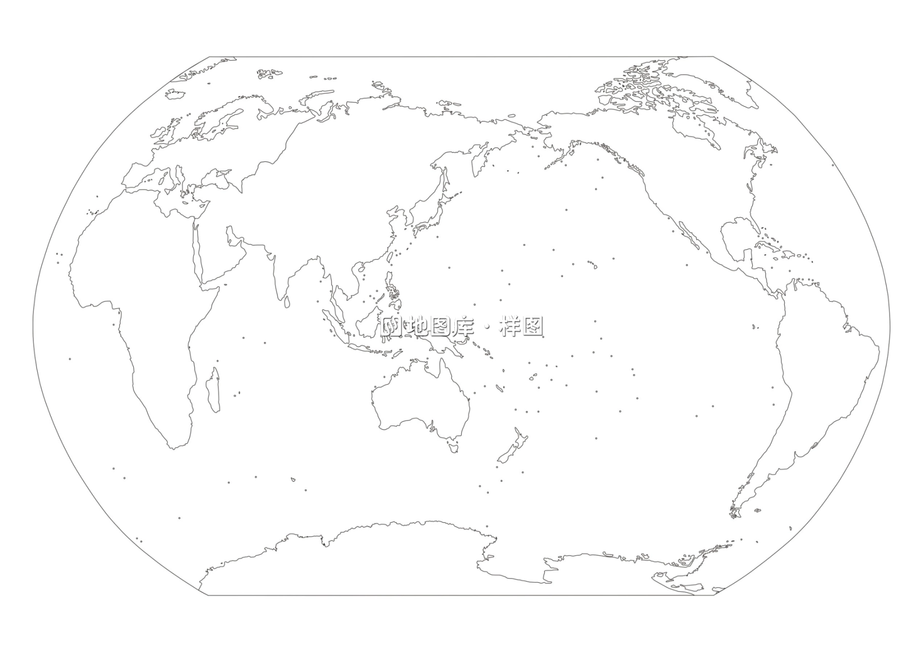 世界地图纯空白版:用于手抄小报手绘模板等_图1