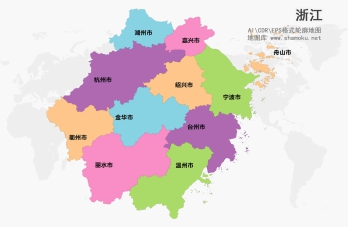 浙江省全市矢量地图AI、CDR、EPS格式源文件下载