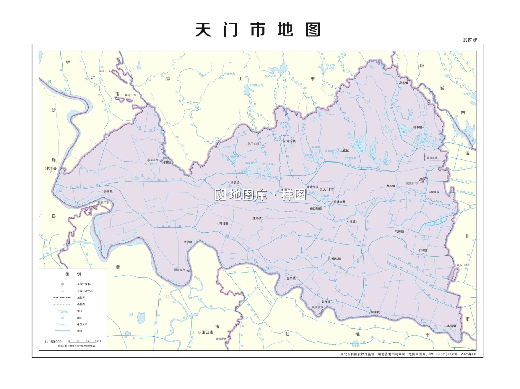 湖北天门市矢量地图最新电子版源文件下载_图2