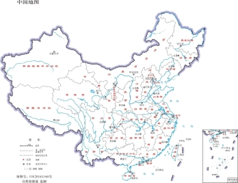 中国地图白底版-中国地图白底省份-无邻国