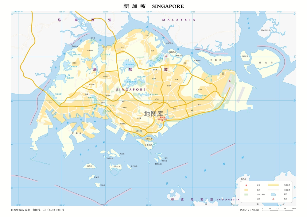 新加坡地图中文版_新加坡地图高清版大图_图1