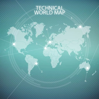 世界矢量地图点线组成可作标注