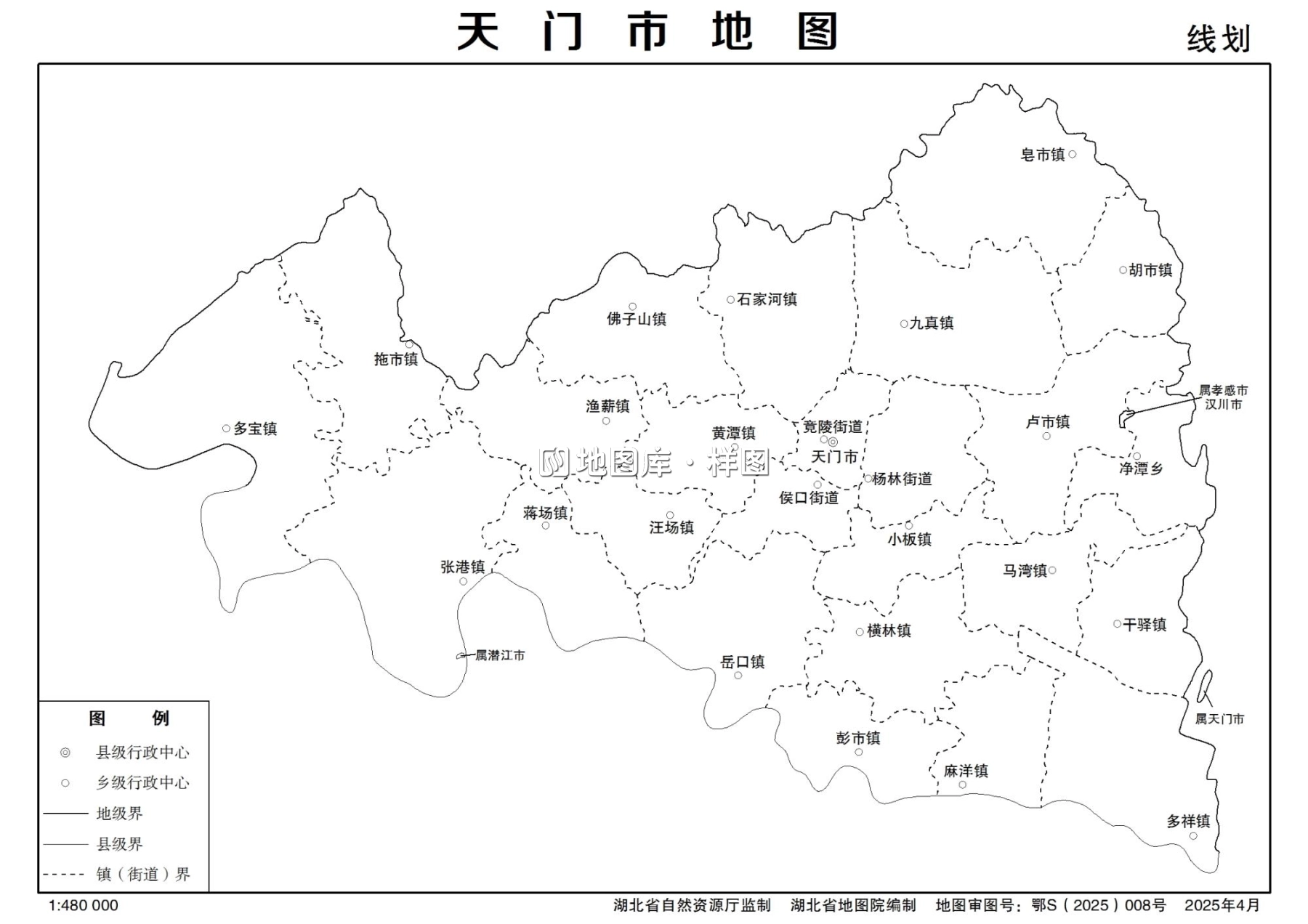 湖北天门市矢量地图最新电子版源文件下载_图4