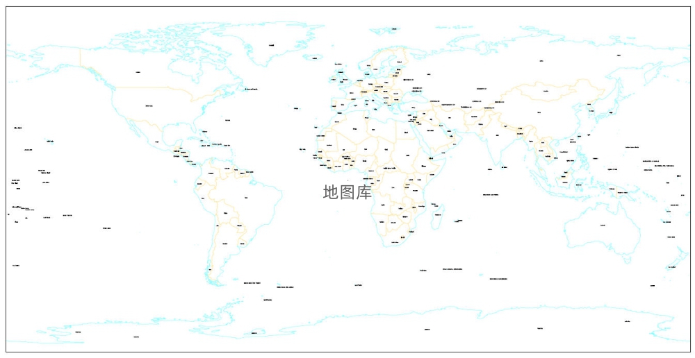 世界地图全区域CAD版完整版（中英文）_图4