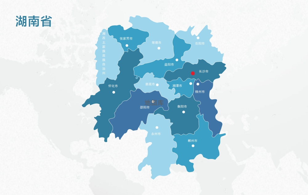 湖南地图轮廓矢量可编辑填色AI、CDR源文件模板_图1