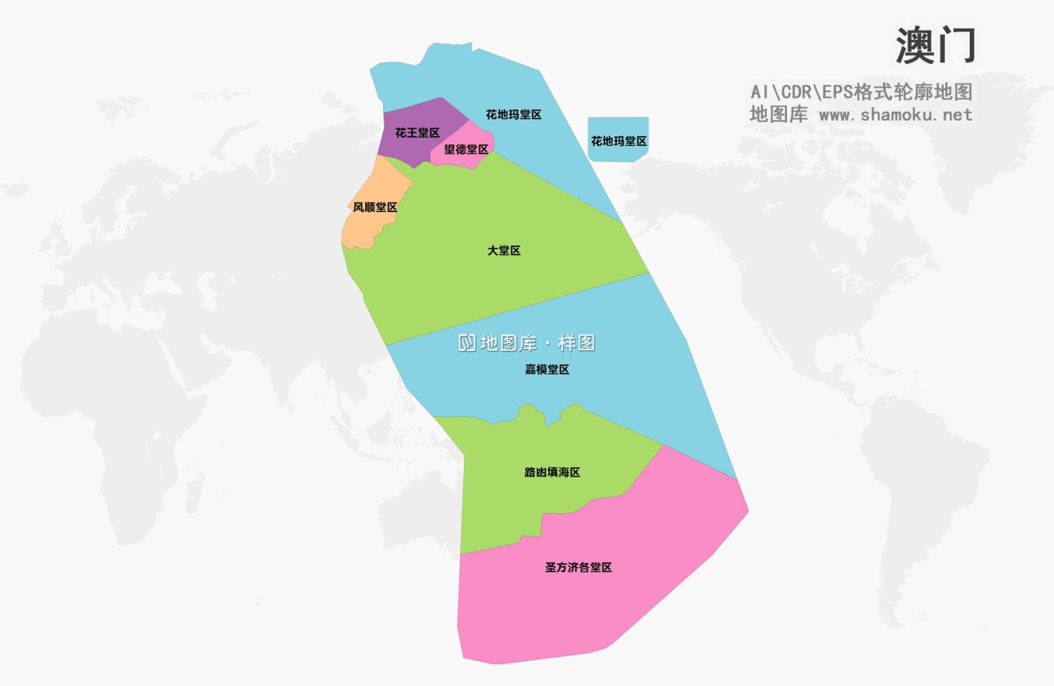 澳门矢量地图AI、CDR、EPS格式源文件下载_图1