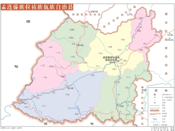 云南普洱市孟连县地图可编辑/可填充地图