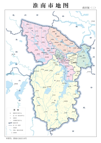 安徽淮南市政区地图_淮南地图区域划分全图