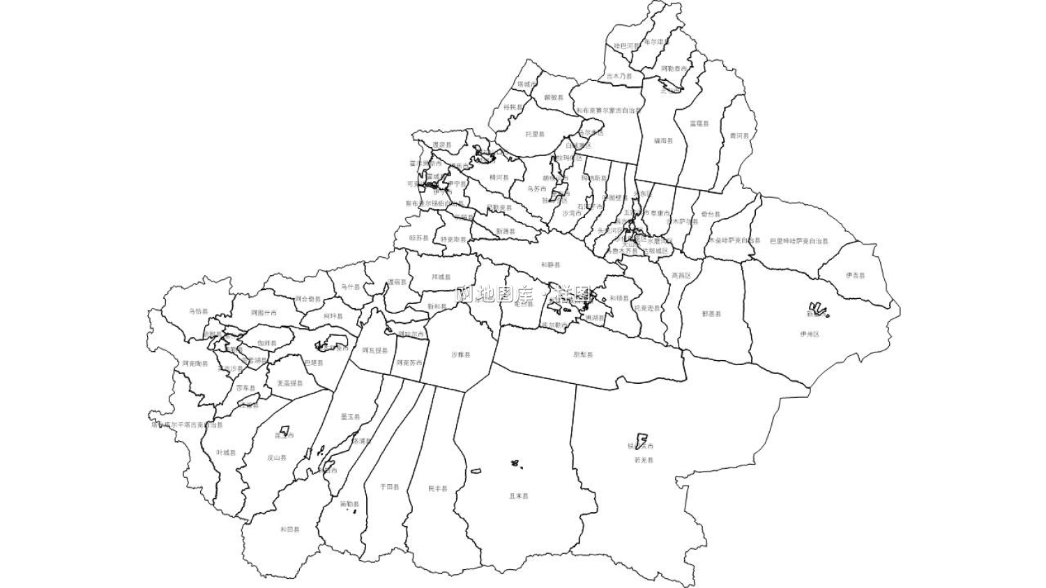 新疆边界地图全图PPT、SVG矢量可编辑格式_图1