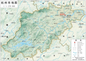 杭州地图_浙江杭州市地形图高清版大图