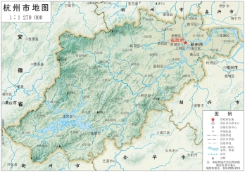 杭州地图_浙江杭州市地形图高清版大图