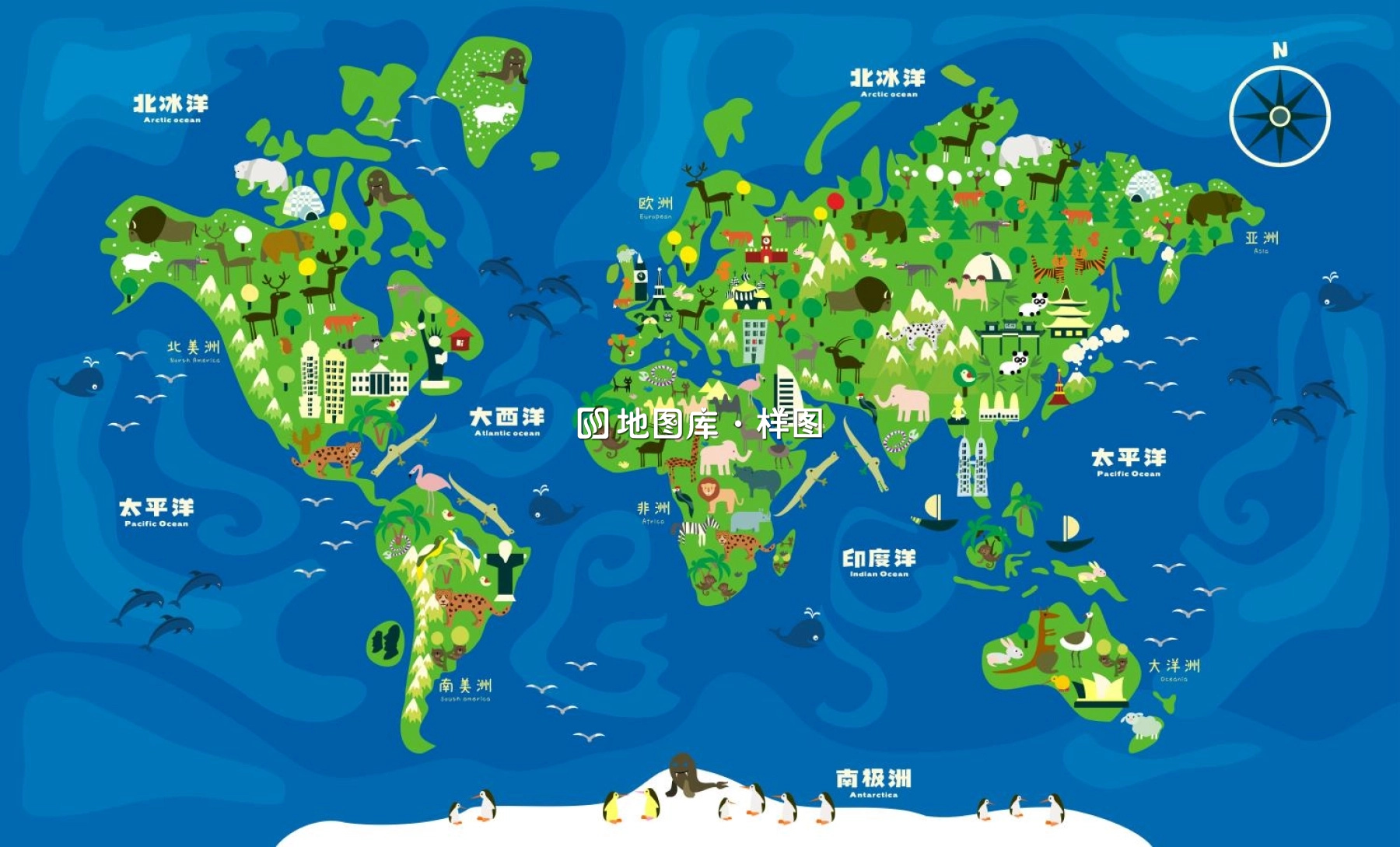 十款儿童卡通世界矢量地图源文件（AI/CDR格式）_图1