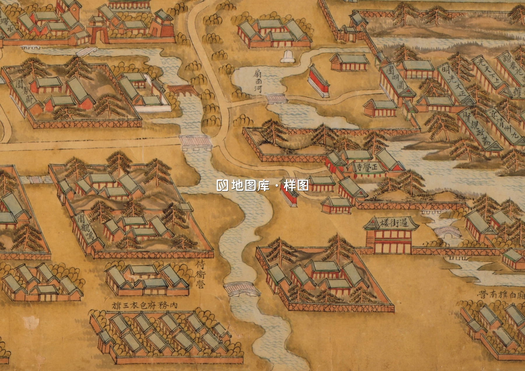 1888年北京颐和园八旗兵营地图_图4