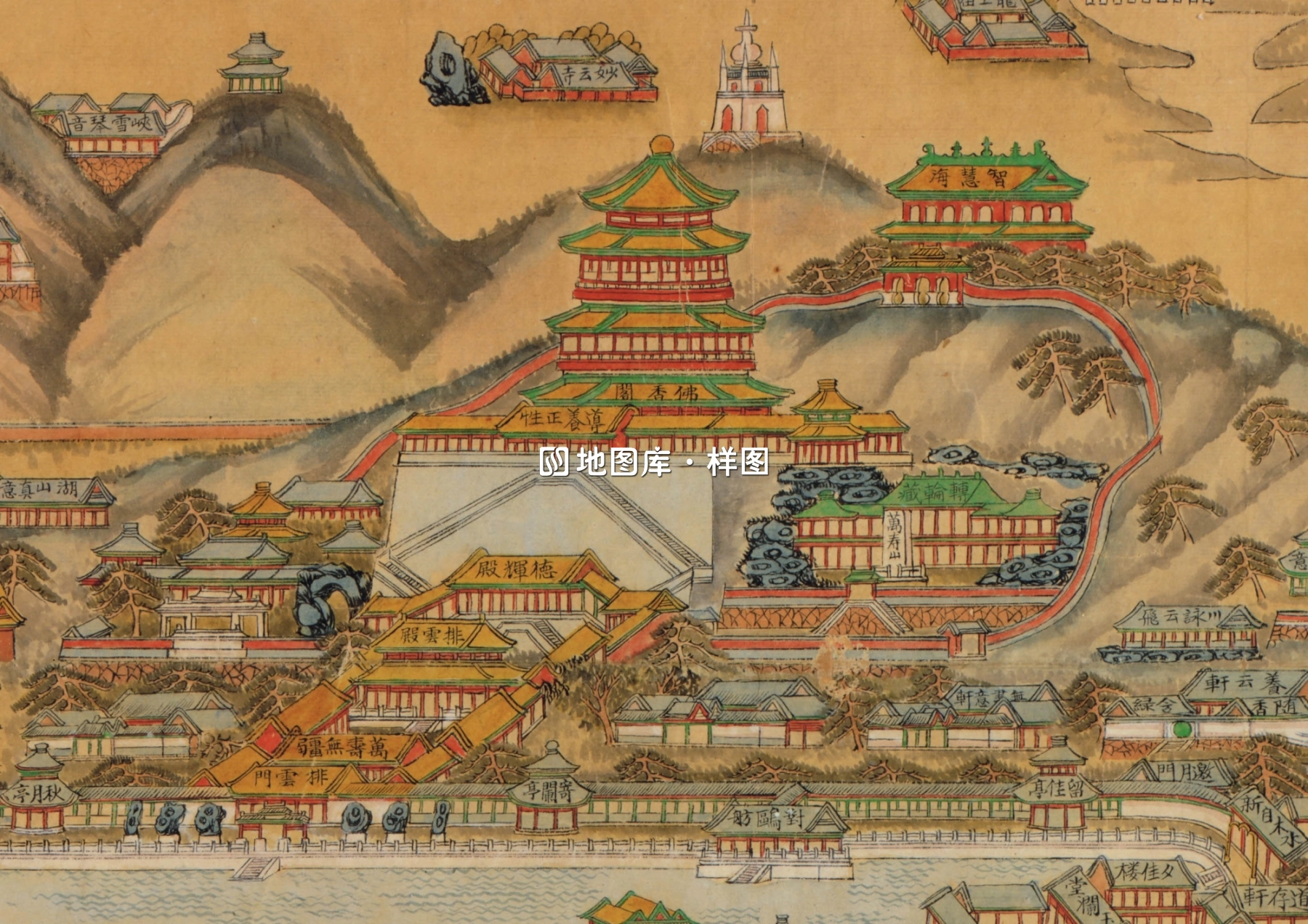 1888年北京颐和园八旗兵营地图_图2