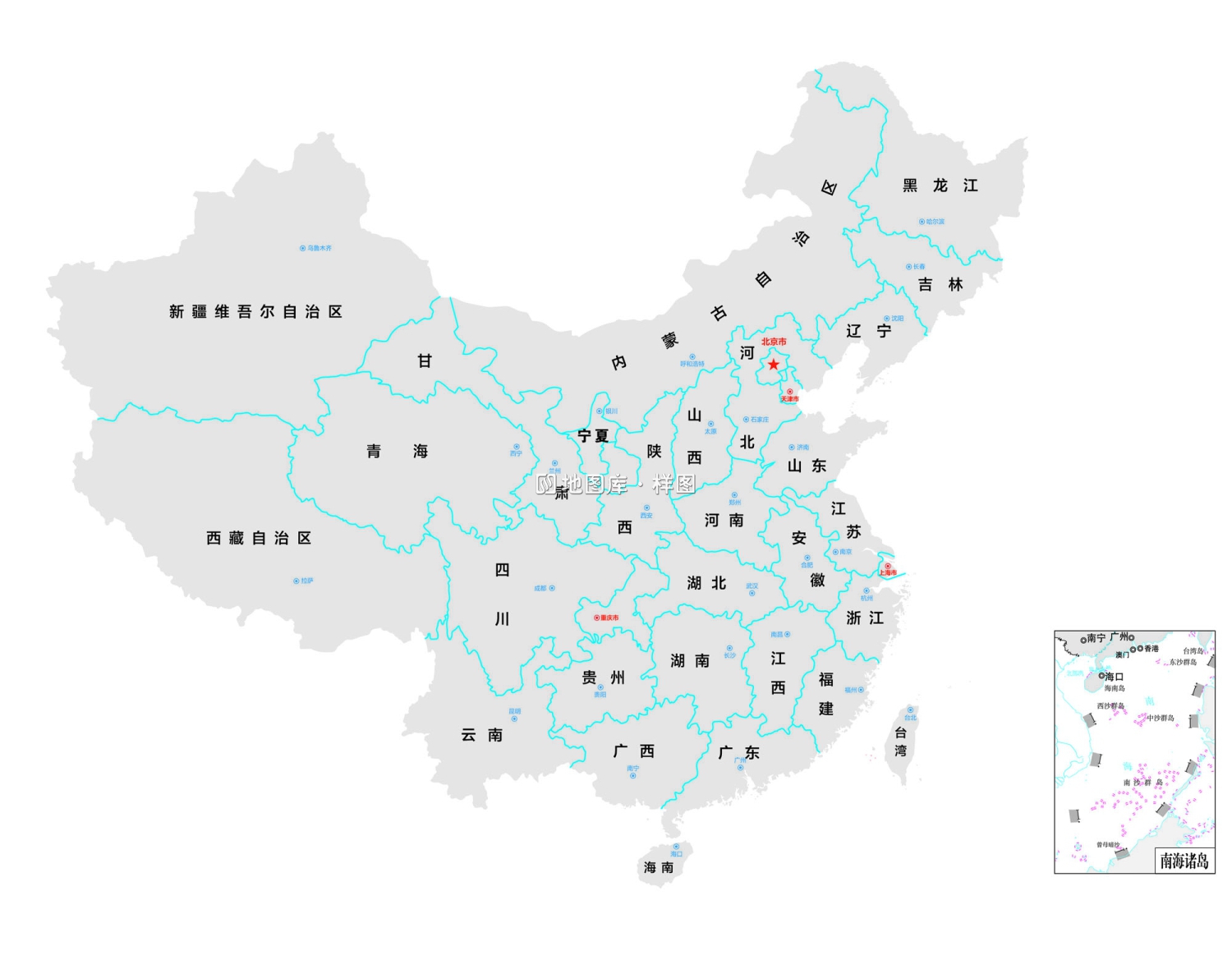 中国地图AI/CDR/EPS格式矢量源文件下载-适合雕刻版_图1