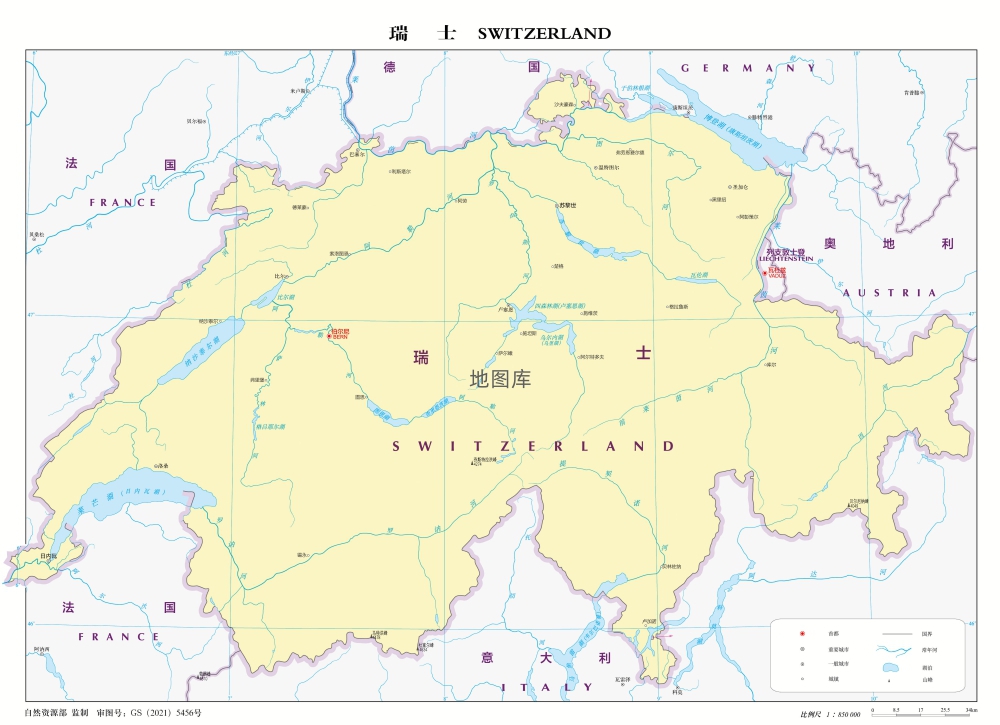 瑞士地图中文版全图高清_瑞士地图高清版大图_图1