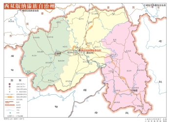 云南西双版纳地图eps矢量最新全图
