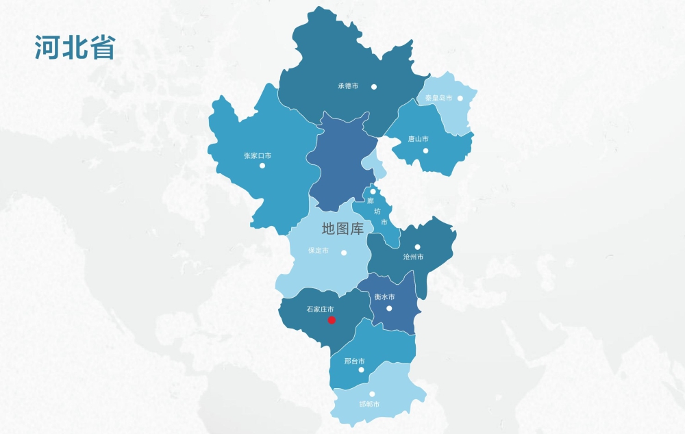 河北地图轮廓矢量可编辑填色AI、CDR源文件模板_图1