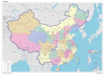 中国地图带省份城市-高清界线版 有邻国 有河流