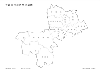 上海青浦区行政区划示意地图