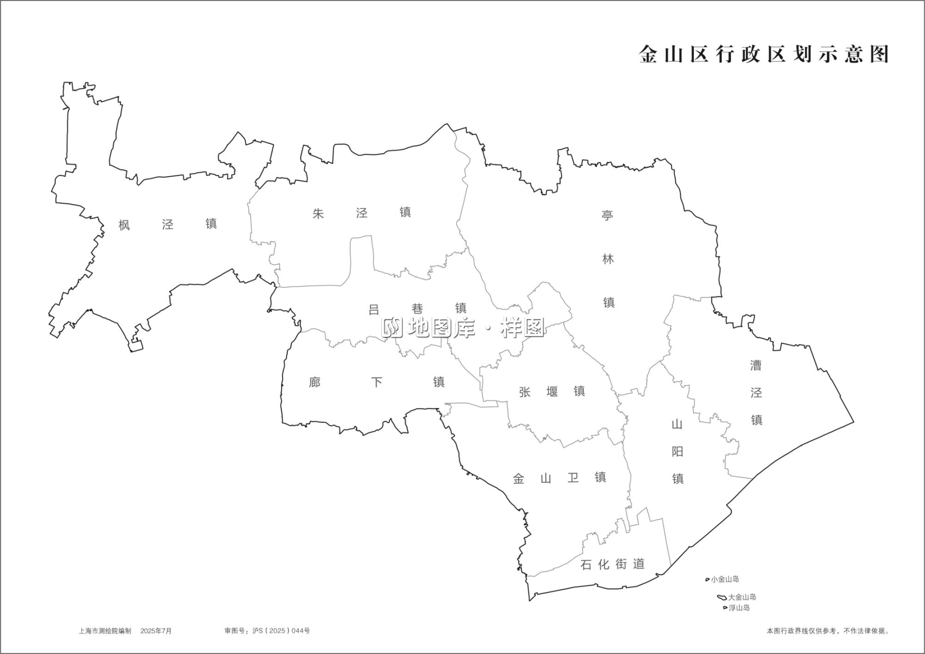 上海金山区行政区划示意地图_图1