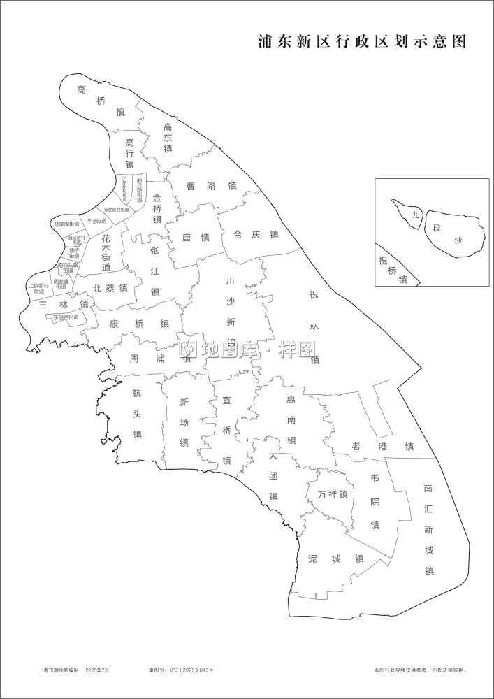 上海浦东新区行政区划示意地图_图1