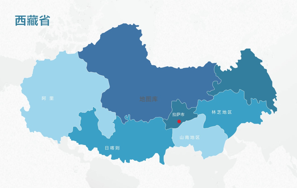 西藏地图轮廓矢量可编辑填色AI、CDR源文件模板_图1