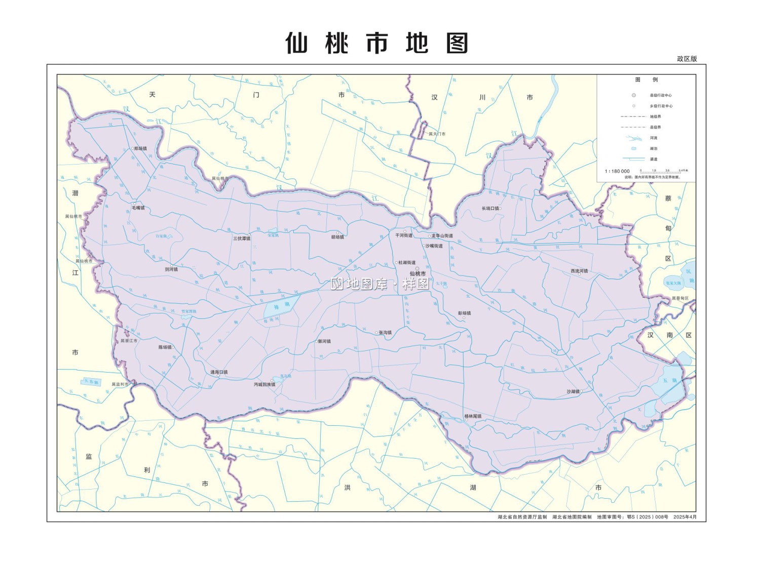 湖北仙桃市地图详细高清版大图_图2