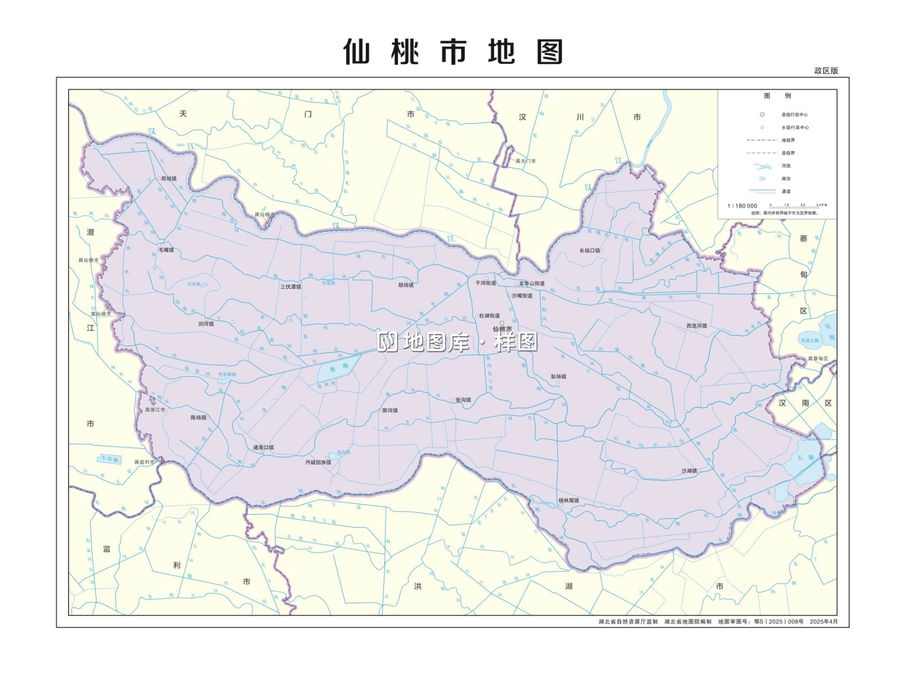 湖北仙桃市地图详细高清版大图_图2