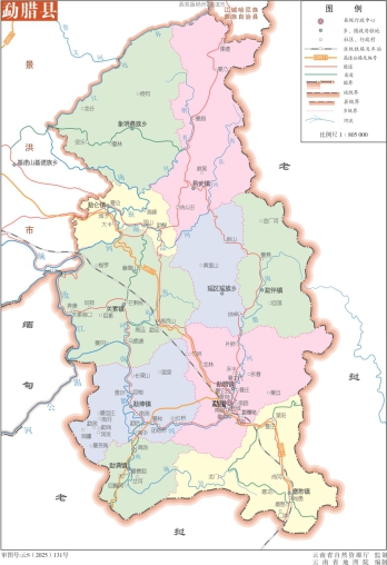 云南西双版纳勐腊县地图eps矢量最新全图