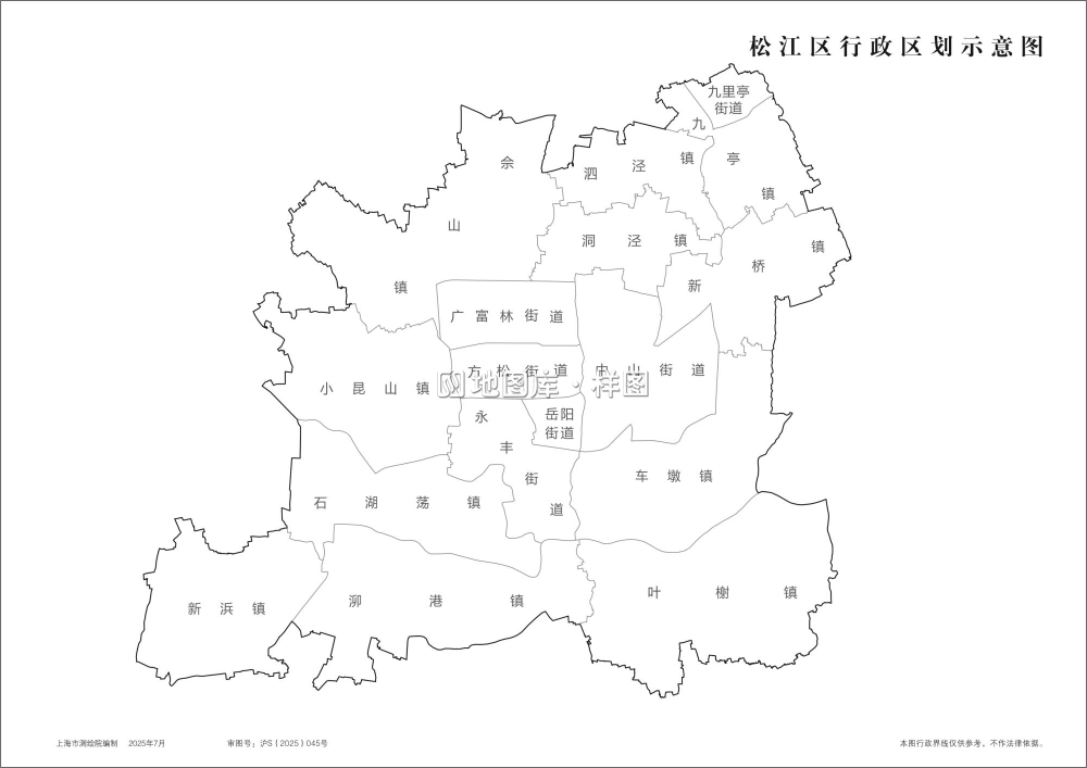 上海松江区行政区划示意地图_图1