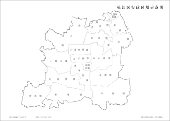 上海松江区行政区划示意地图