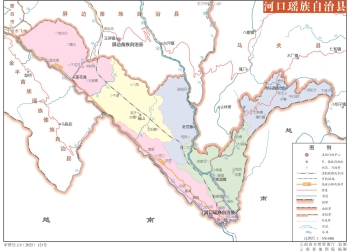 云南红河河口县地图高清版全图矢量文件下载