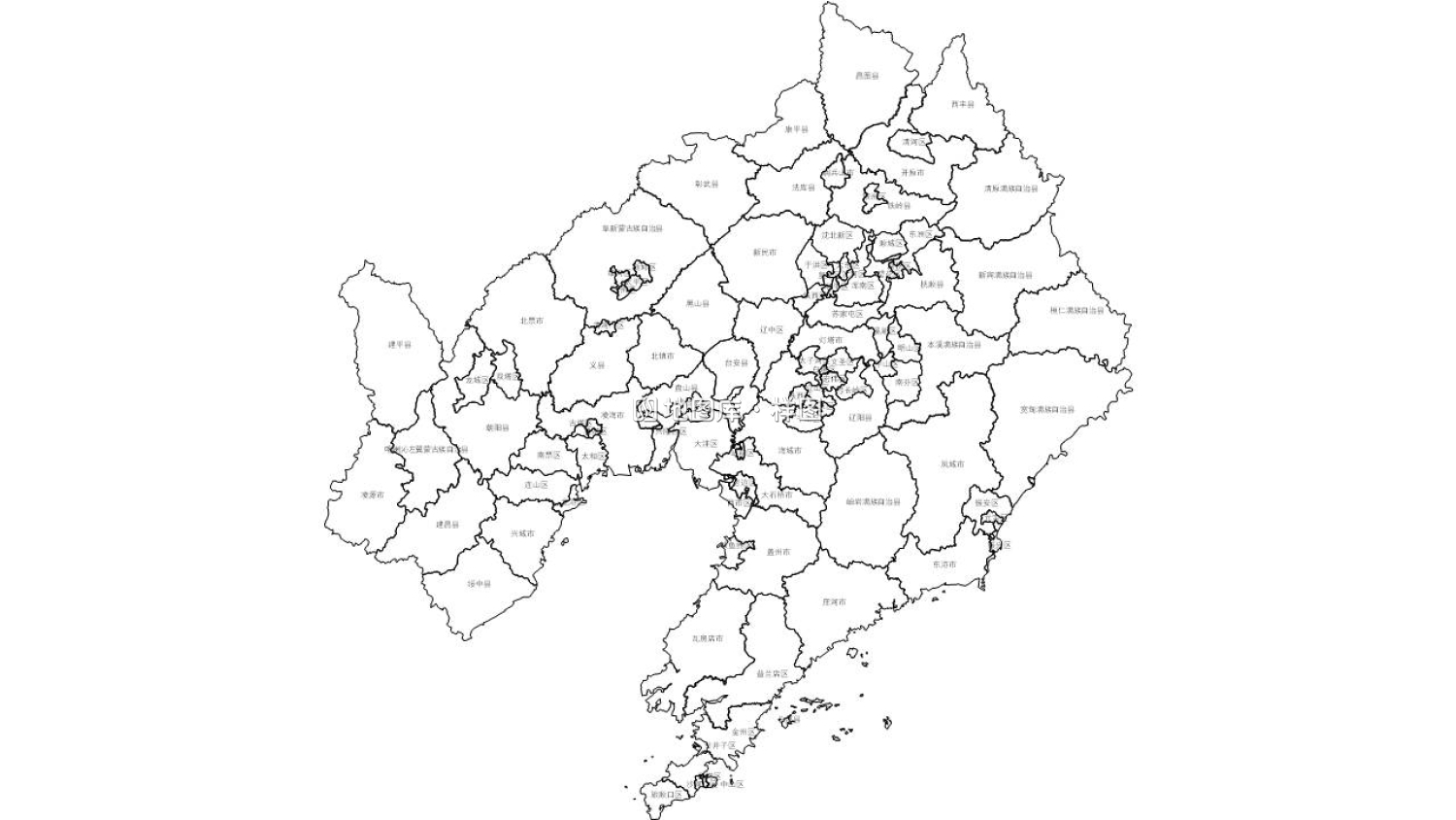 辽宁全省市可编辑SVG、PPT矢量格式轮廓地图_图1