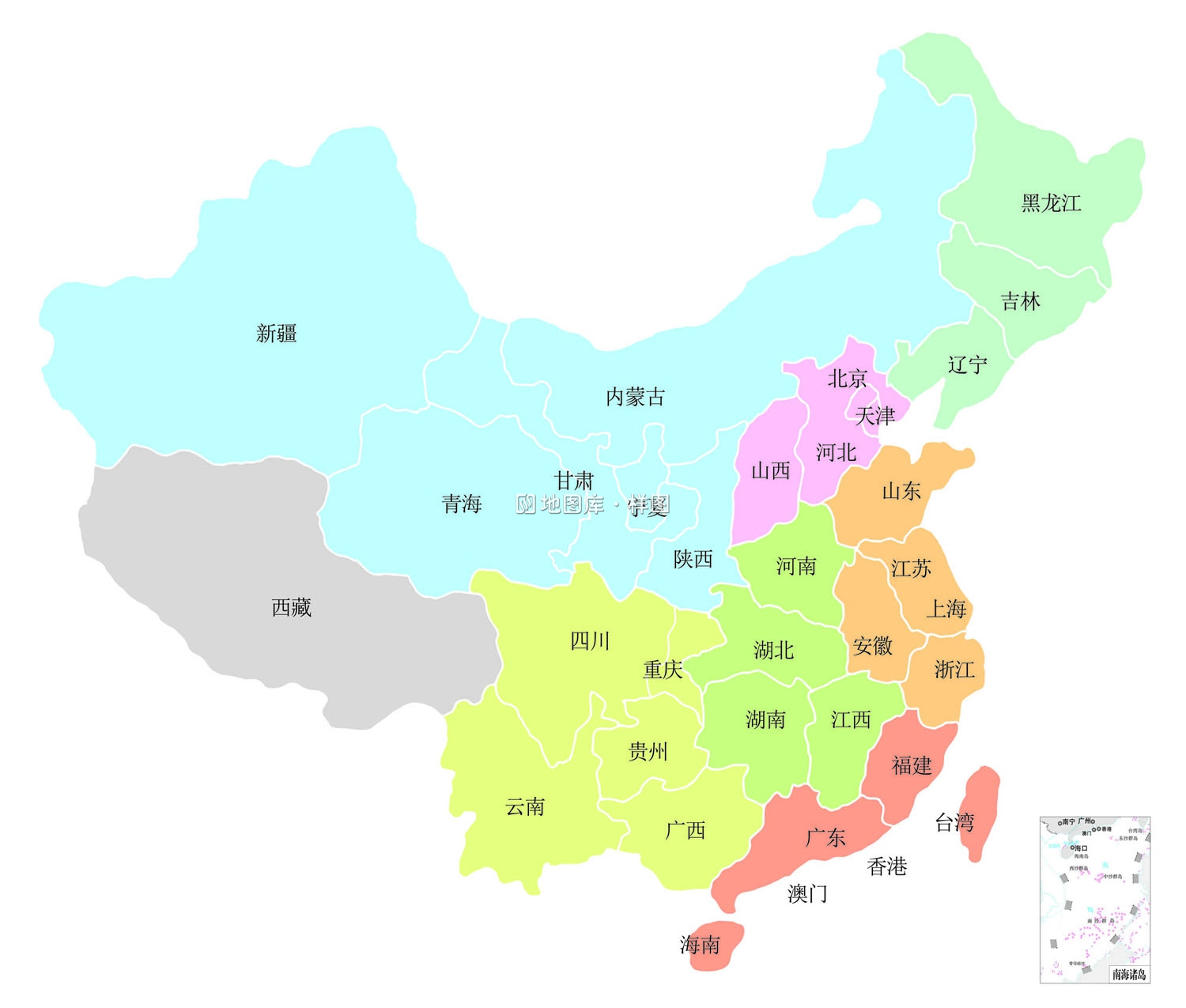 五款中国地图矢量源文件（无限放大、可编辑）_图1