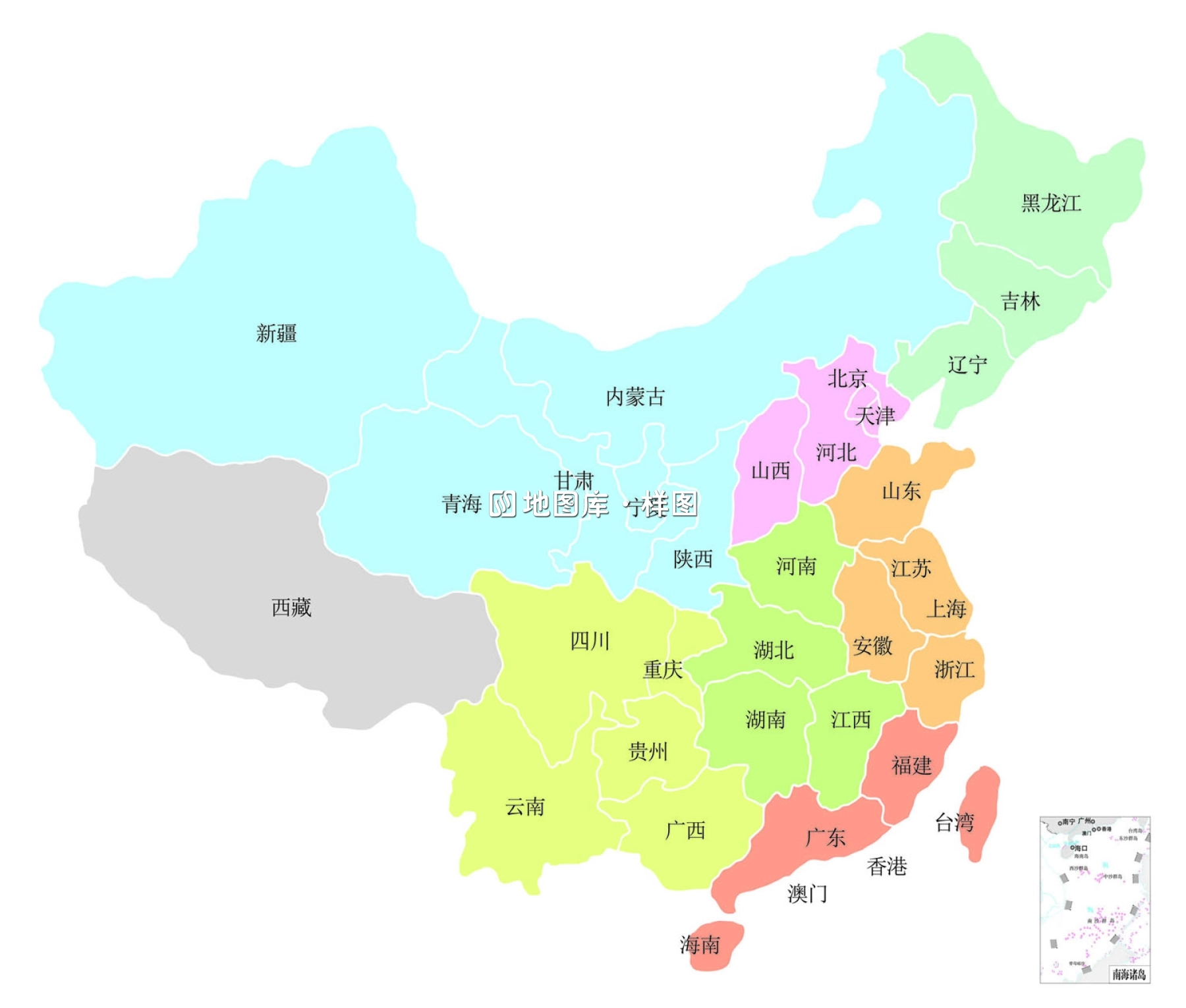 五款中国地图矢量源文件（无限放大、可编辑）_图1