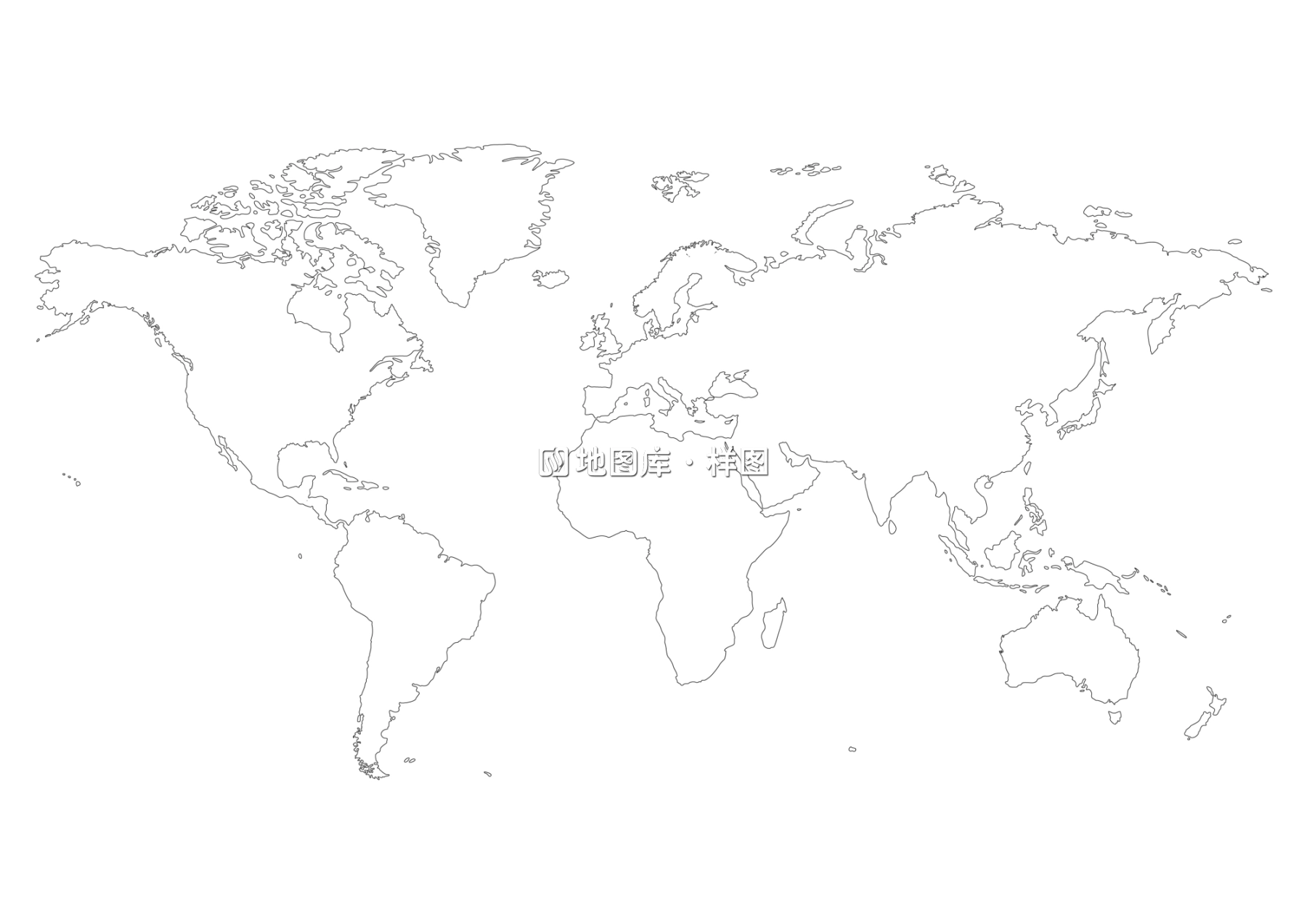世界空白地图大全(高清可直接打印)_图5
