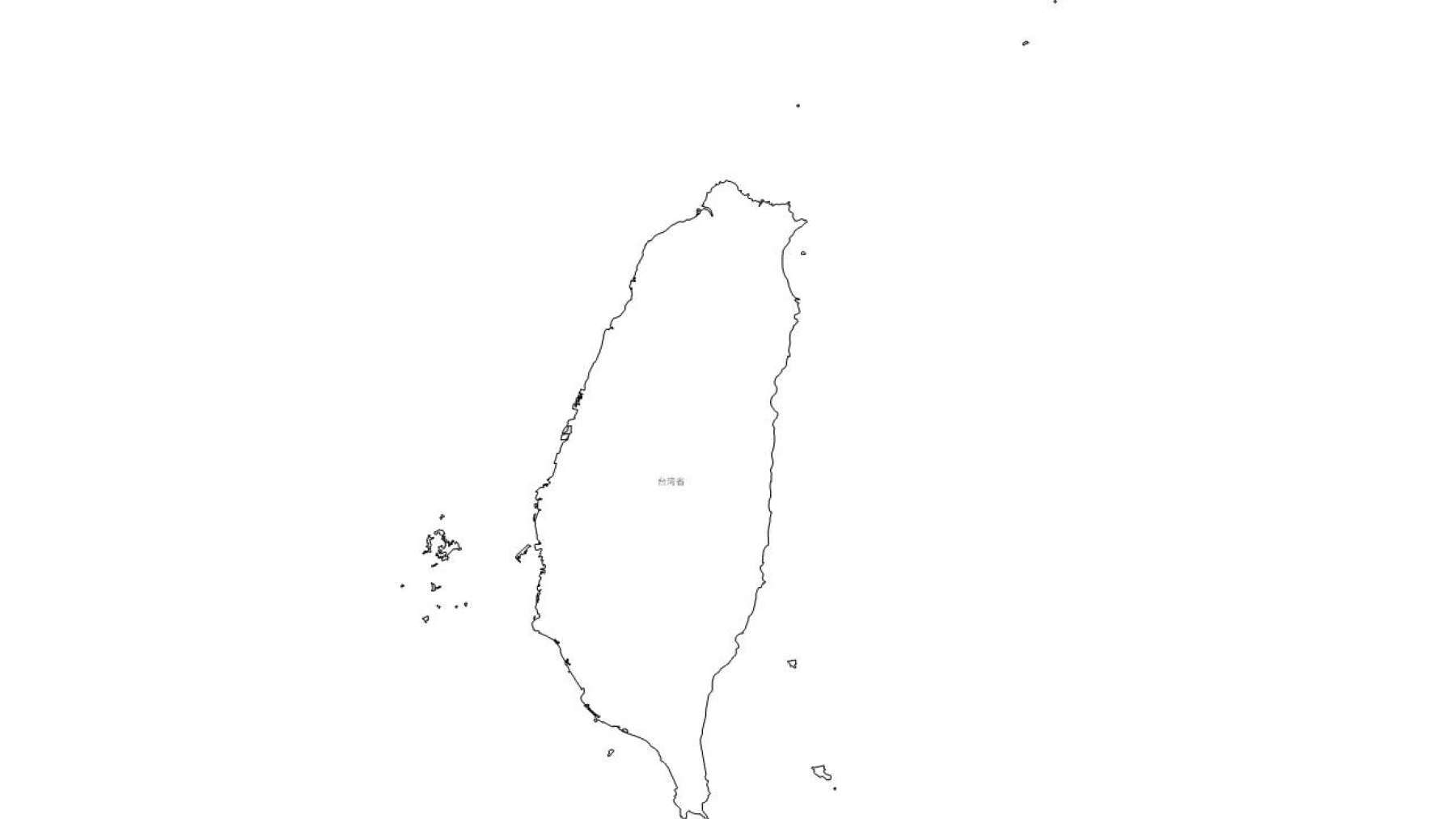 台湾矢量边界轮廓地图-PPT、SVG矢量格式可编辑_图1