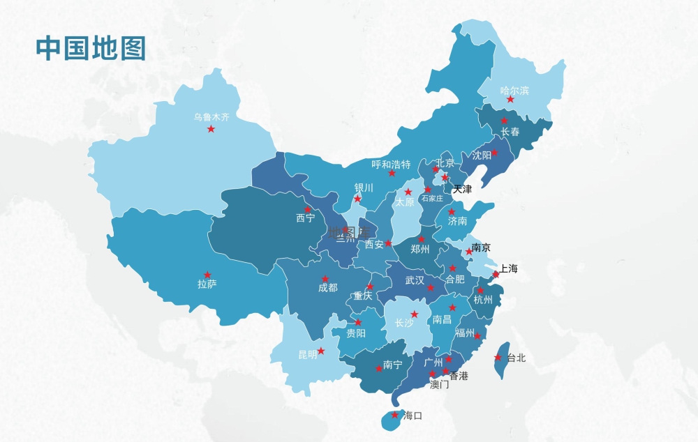中国地图轮廓矢量可编辑填色CDR、AI源文件素材模板_图1