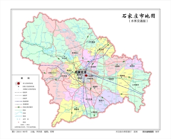 河北石家庄市地图、水系交通版、地势版地图