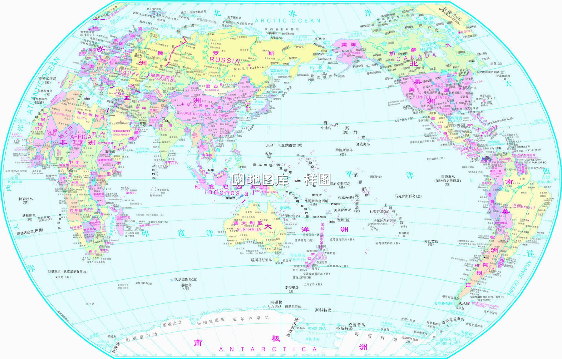 二款世界地图中文超清晰CDR矢量地图源文件_图1