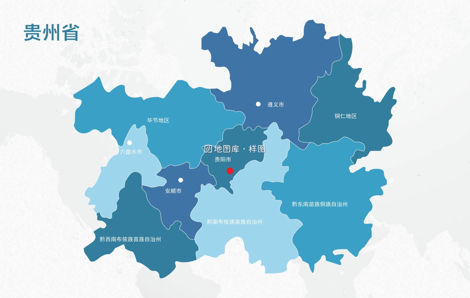 贵州地图轮廓矢量可编辑填色AI、CDR源文件模板_图1