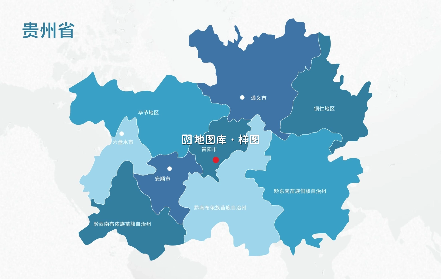贵州地图轮廓矢量可编辑填色AI、CDR源文件模板_图1