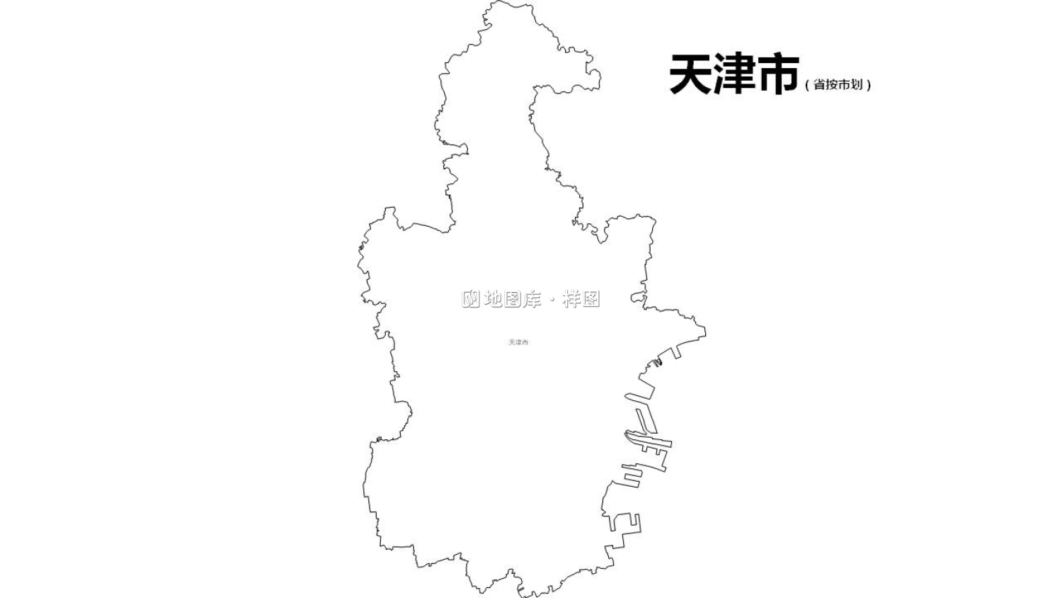 天津市可编辑SVG、PPT矢量格式轮廓地图_图2