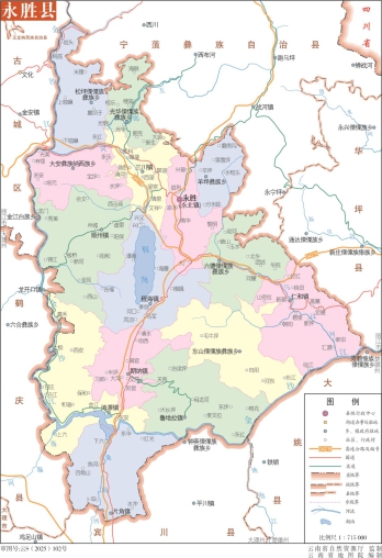 云南丽江市永胜地图全图高清版eps矢量地图下载