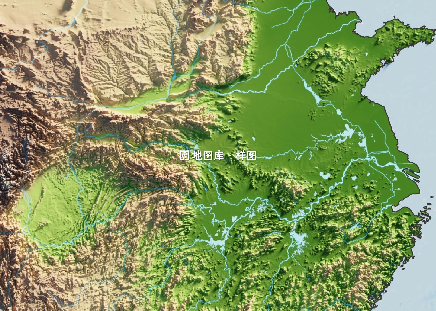 中国地图3D立体地形地势高清图_图2
