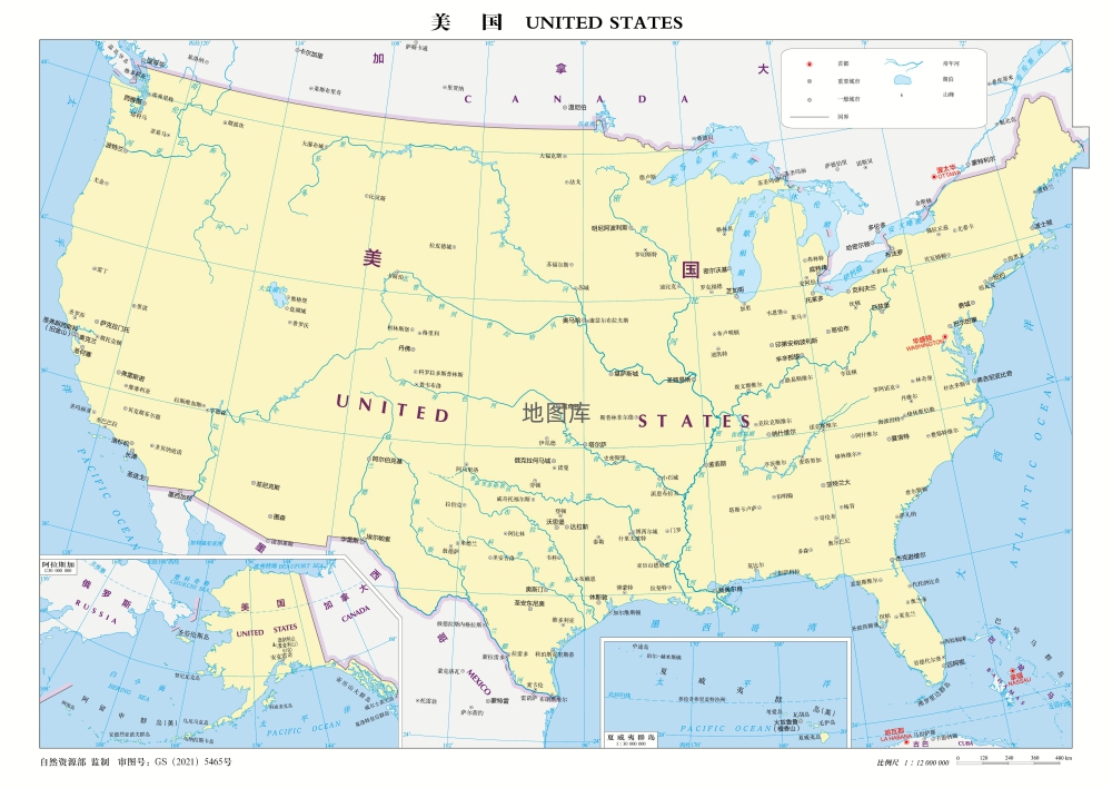美国地图中文版_美国地图全图高清版大图_图1